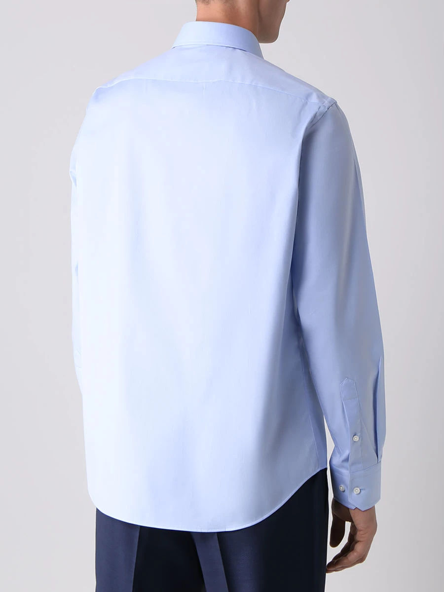 Рубашка Regular Fit хлопковая BOSS 50479948/450 Голубой  Фото 3