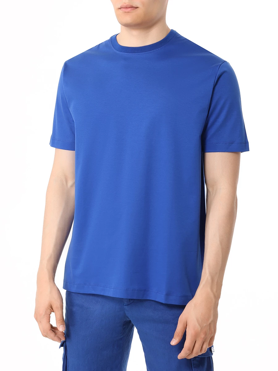 Футболка хлопковая KITON UMC023H088000700M Голубой  Фото 4