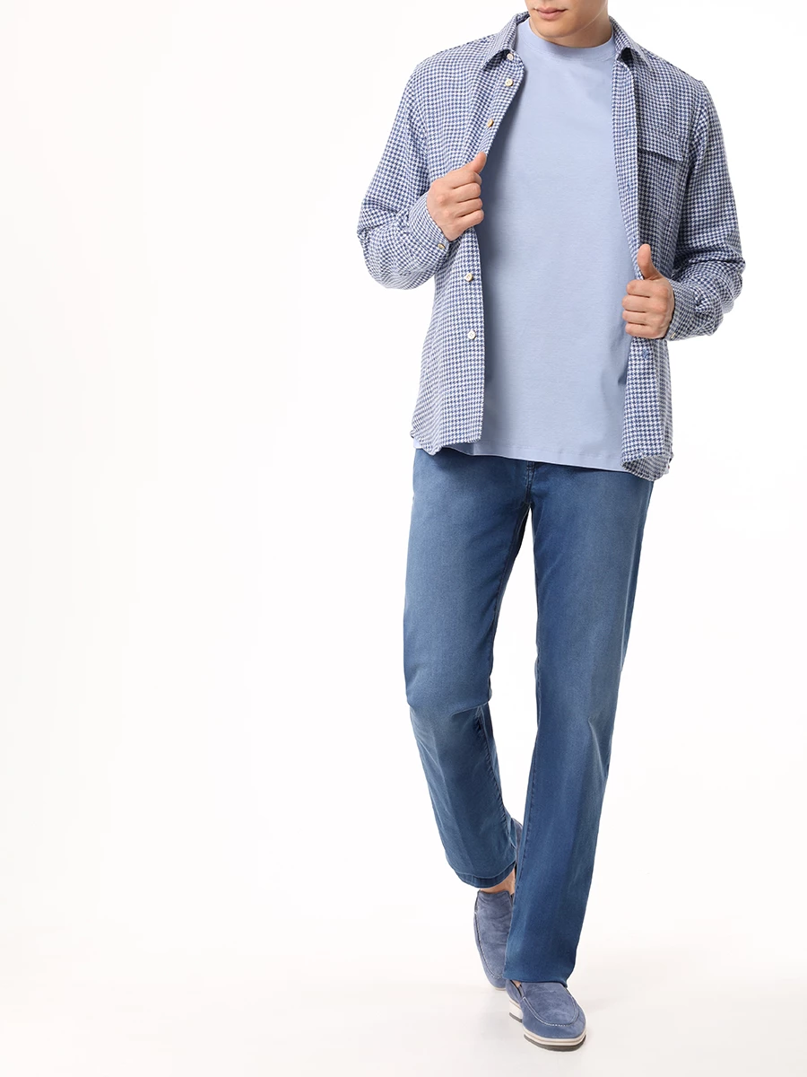 Футболка хлопковая KITON UMC023H088002003 Голубой  Фото 2