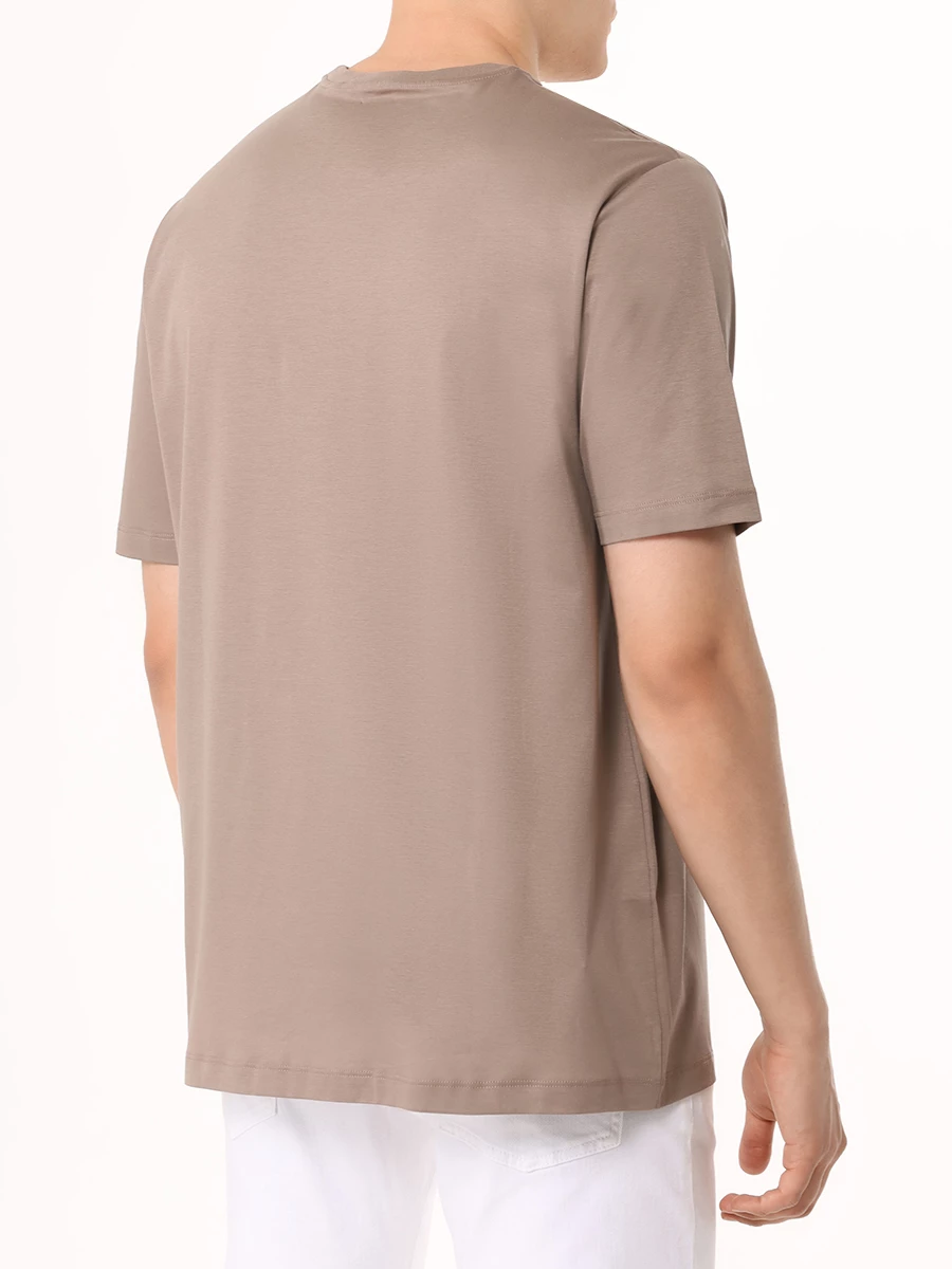 Футболка хлопковая KITON UMC023H088001200W Коричневый  Фото 3