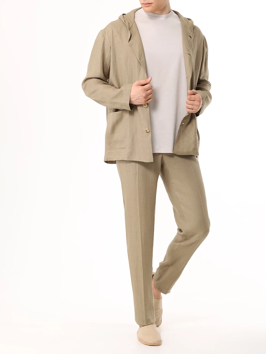Футболка хлопковая KITON UMC023H0880010002 Бежевый  Фото 2
