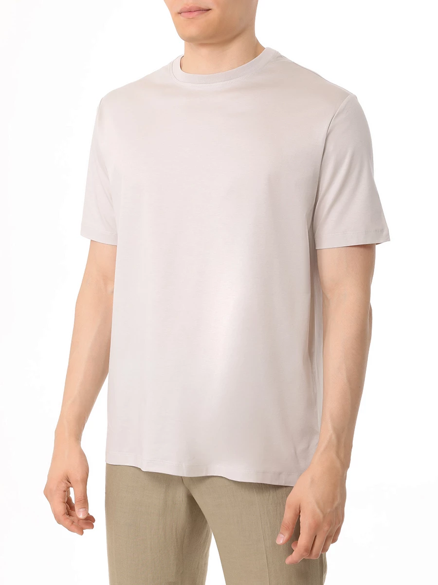Футболка хлопковая KITON UMC023H0880010002 Бежевый  Фото 4