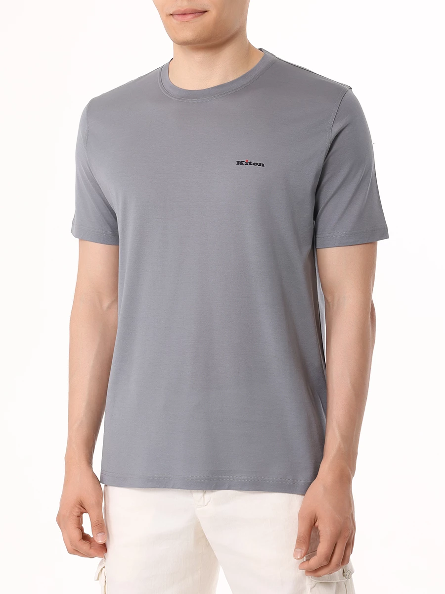 Футболка хлопковая KITON UMK1274KG001 Серый  Фото 4