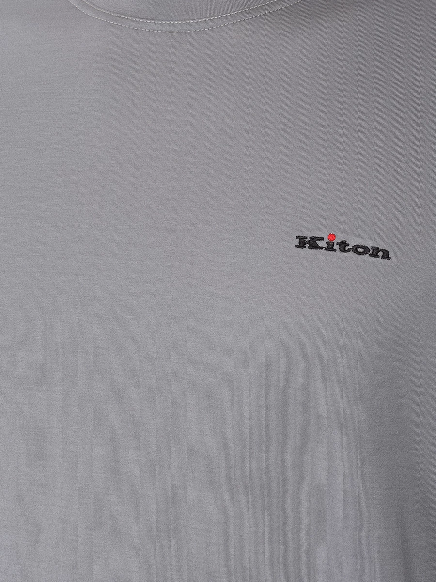Футболка хлопковая KITON UMK1274KG001 Серый  Фото 5