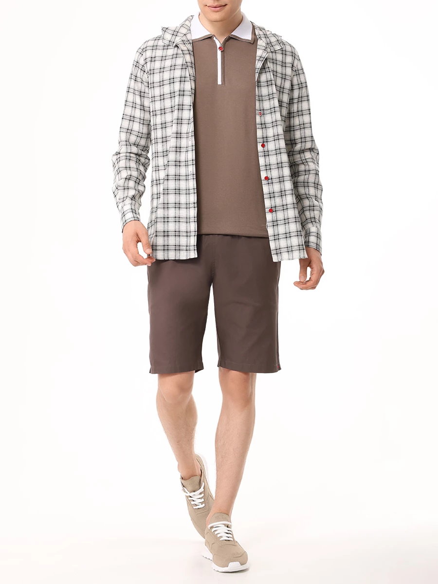 Шорты хлопковые KITON UPSHORTK06S9913000 Коричневый  Фото 2
