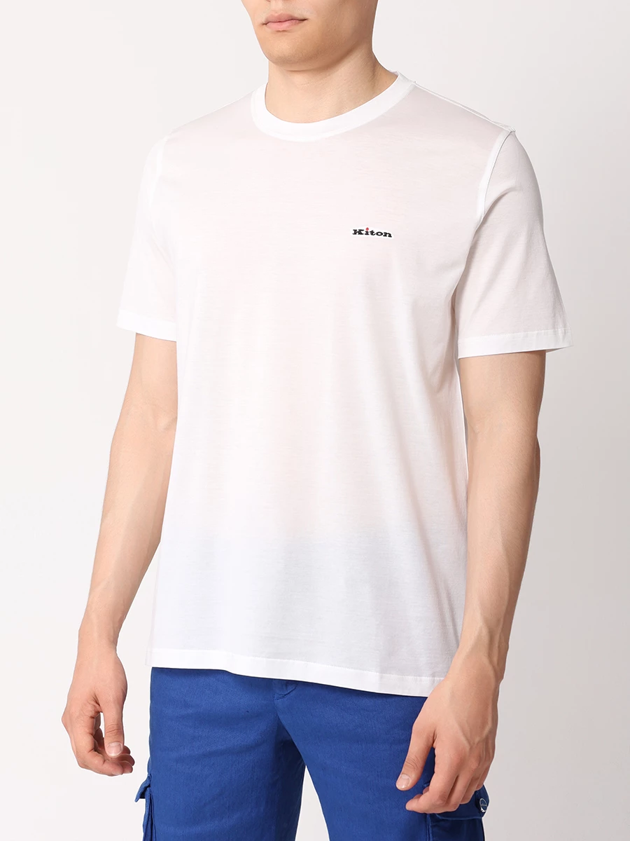 Футболка хлопковая KITON UMK1274HE30006 Белый  Фото 4