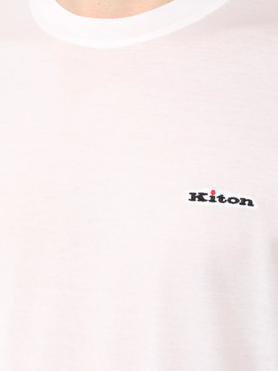 Футболка хлопковая KITON UMK1274HE30006 Белый  Фото 5