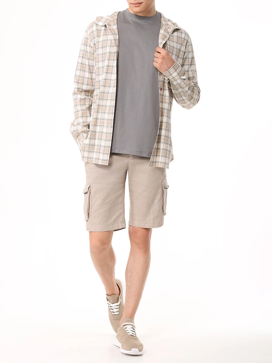 Рубашка Slim Fit льняная KITON UMCMARH0881707000 Бежевый  Фото 2