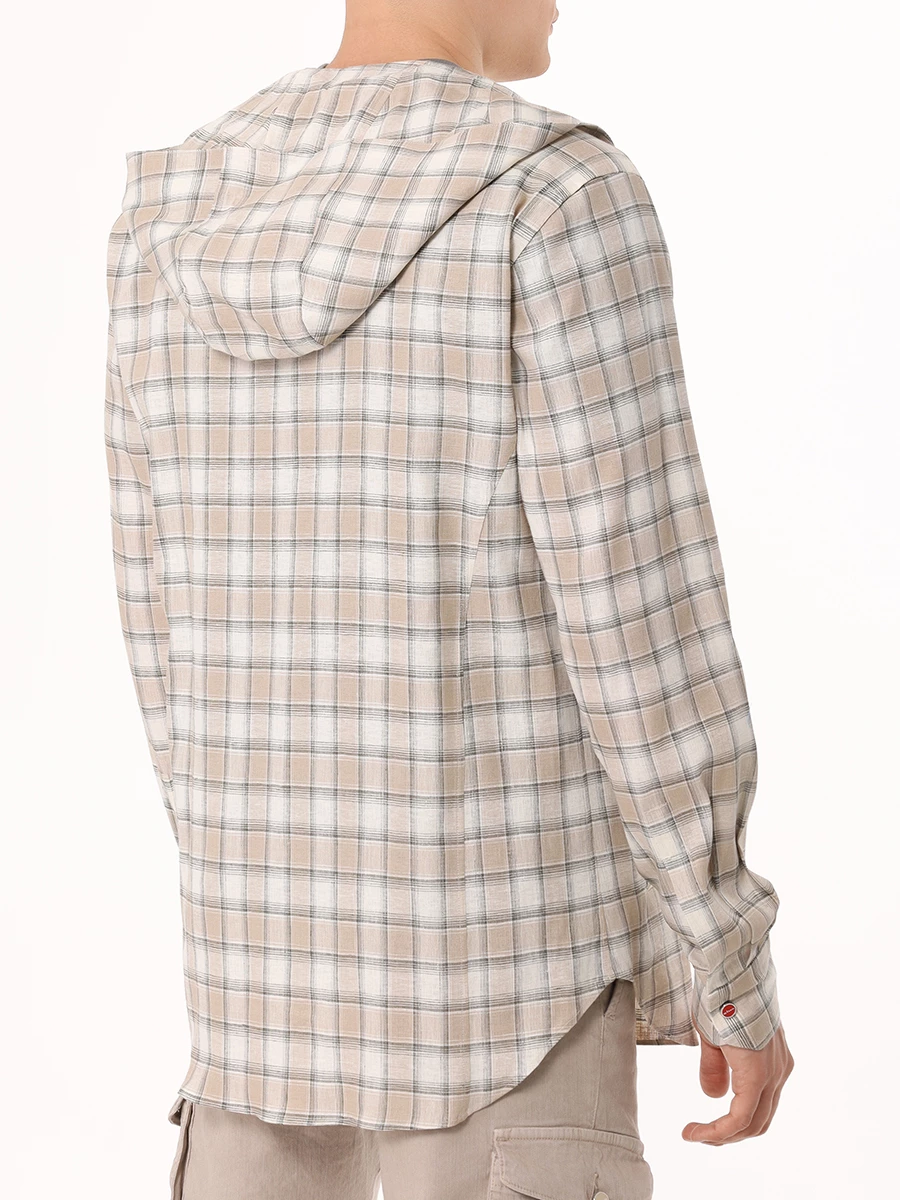 Рубашка Slim Fit льняная KITON UMCMARH0881707000 Бежевый  Фото 3