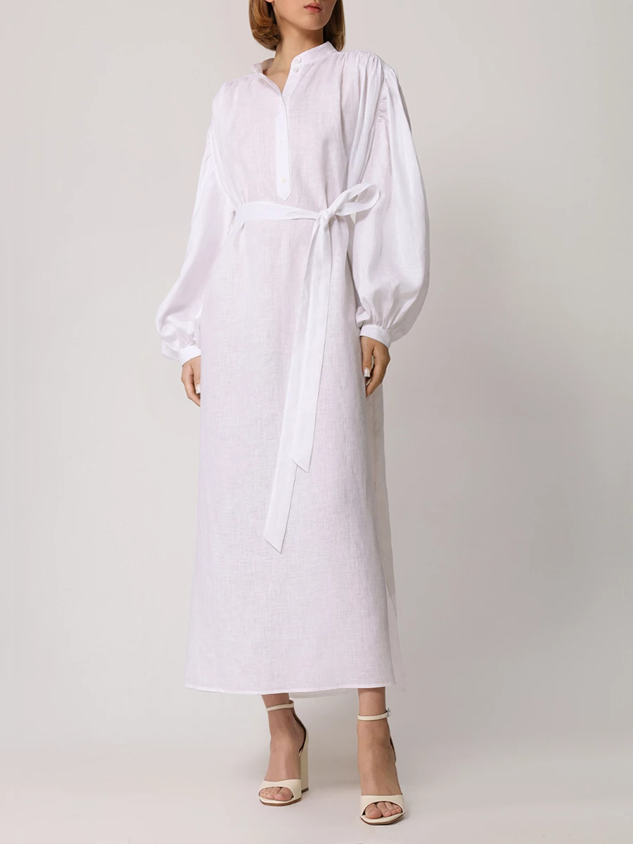 Платье льняное SASHAVERSE D118/Linen/9102.100/SS24 Белый  Фото 2