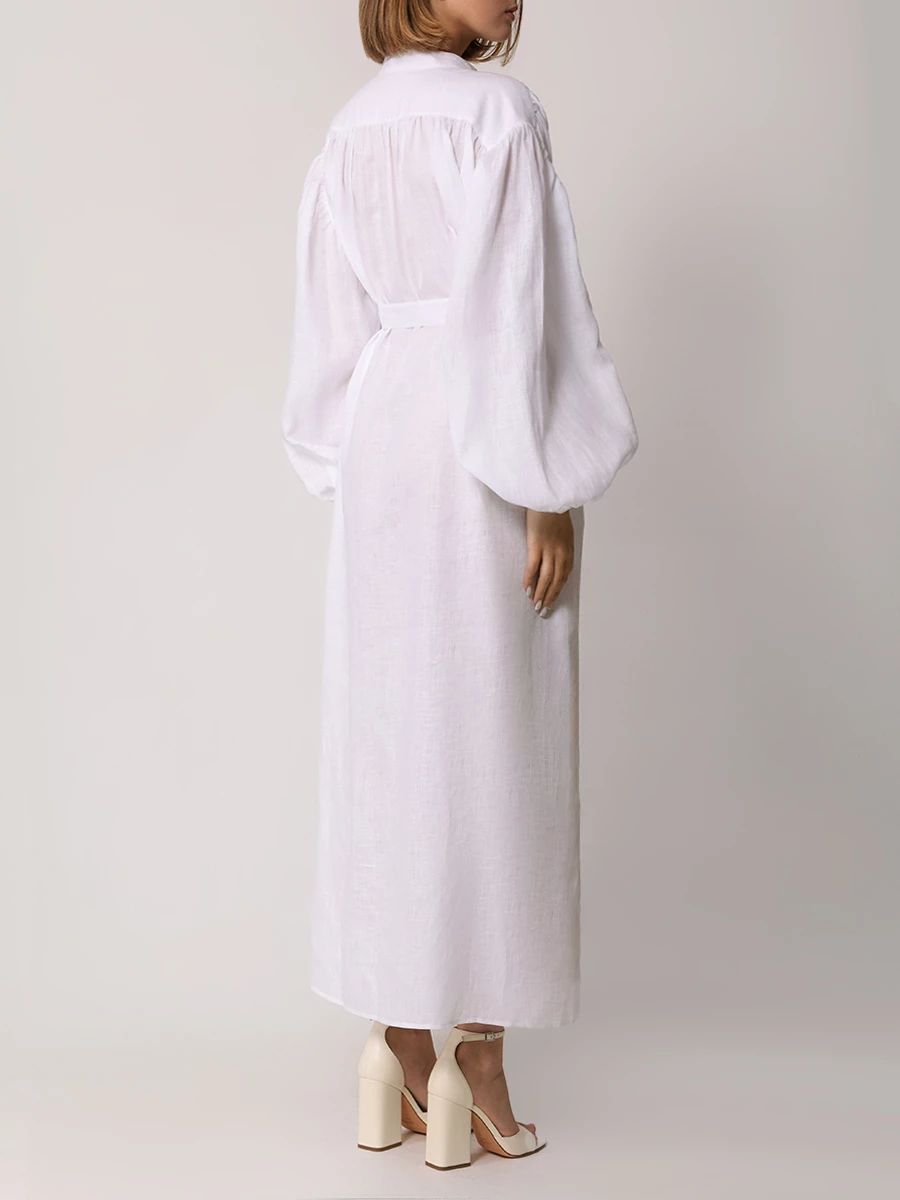 Платье льняное SASHAVERSE D118/Linen/9102.100/SS24 Белый  Фото 3