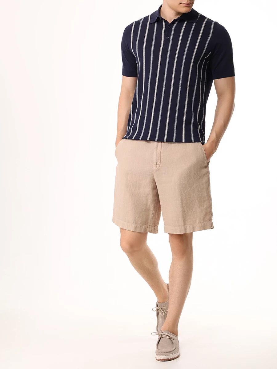 Поло хлопковое BRUNELLO CUCINELLI M29804905 CEW32 Синий  Фото 2