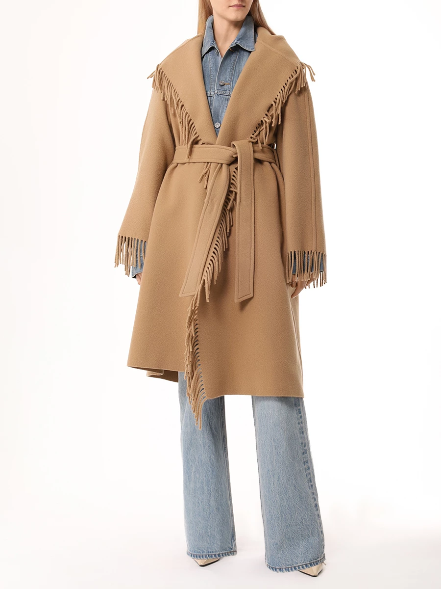 Пальто шерстяное BALENCIAGA 772966 TPU04 7410 Бежевый  Фото 2