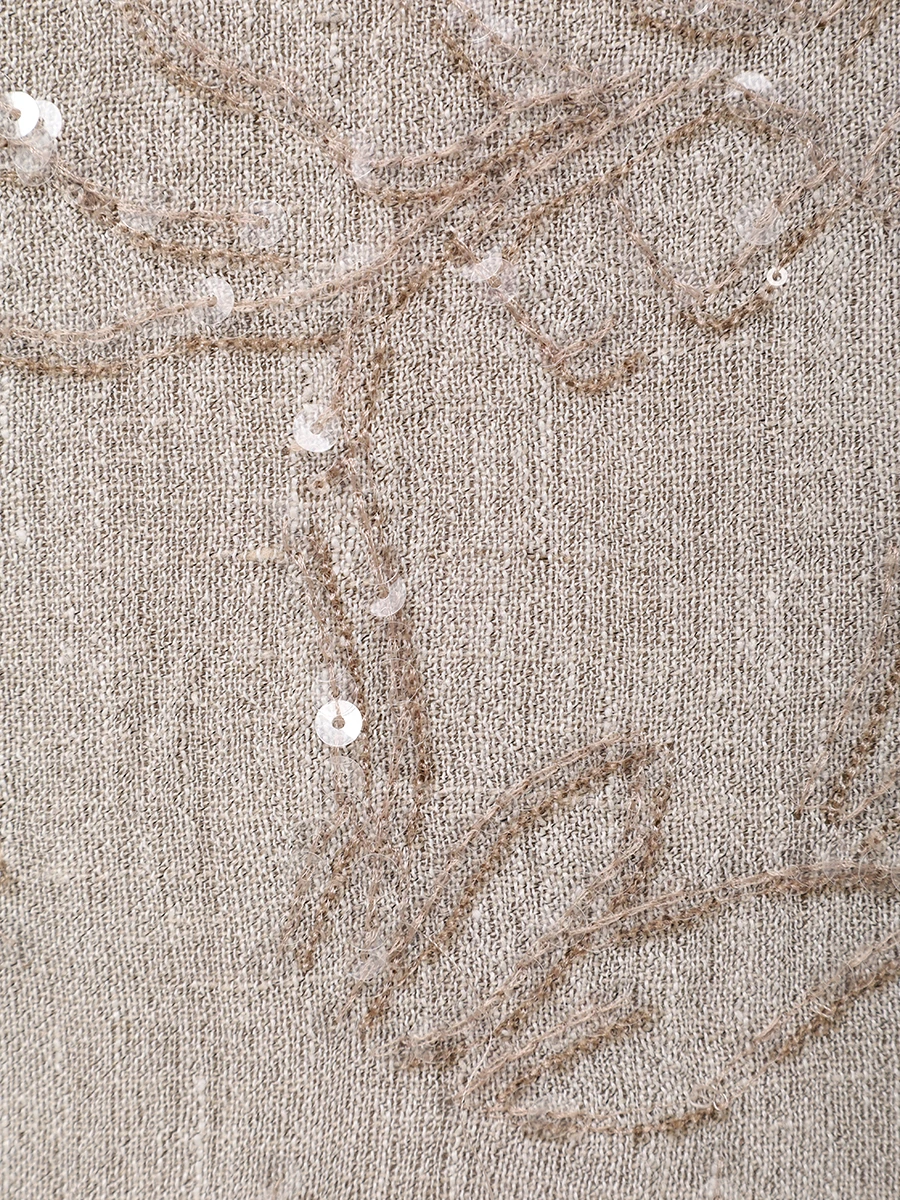 Платье льняное BRUNELLO CUCINELLI MH570A5207 C169 Бежевый  Фото 6