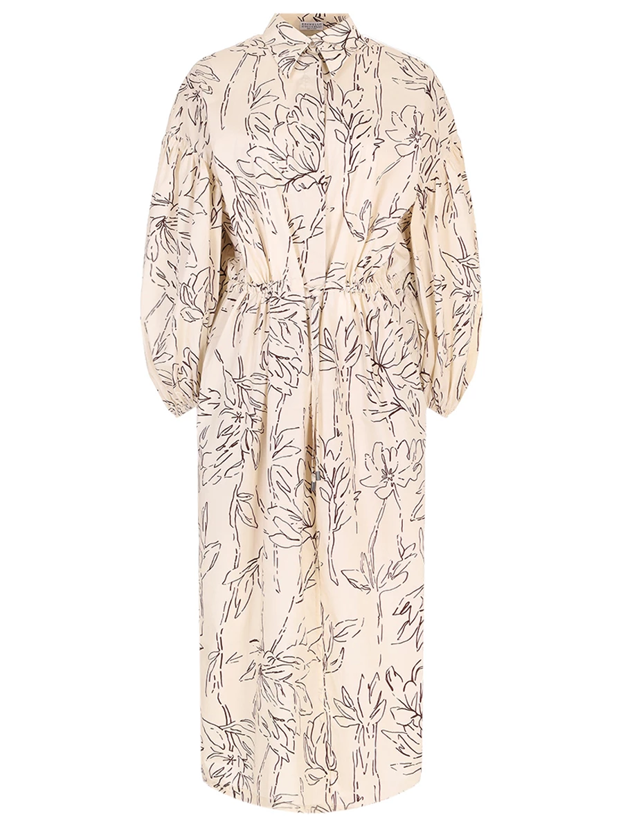 Платье хлопковое BRUNELLO CUCINELLI ML941A5174 C6002 Бежевый 