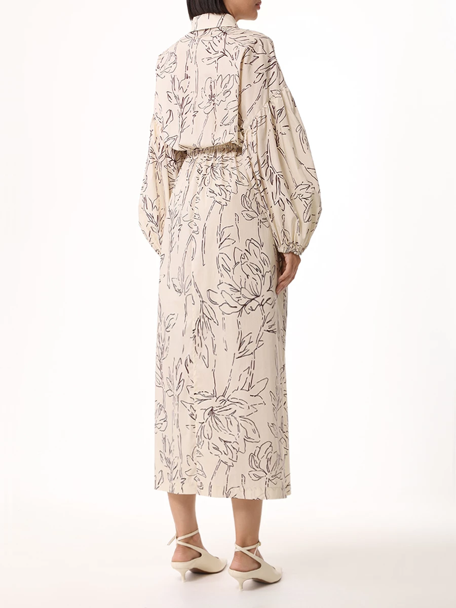 Платье хлопковое BRUNELLO CUCINELLI ML941A5174 C6002 Бежевый  Фото 3