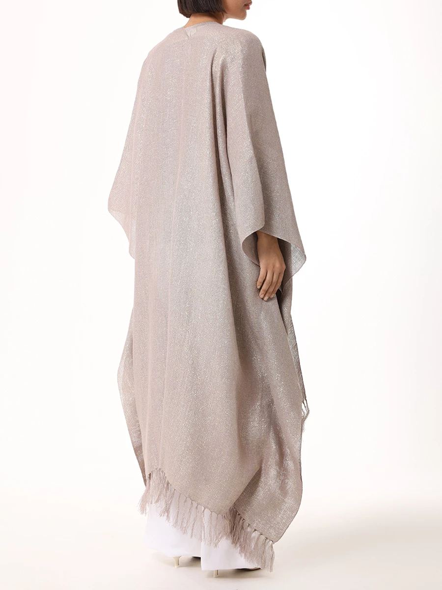 Пончо с люрексом BRUNELLO CUCINELLI MSCDARP97 CIX14 Бежевый  Фото 3