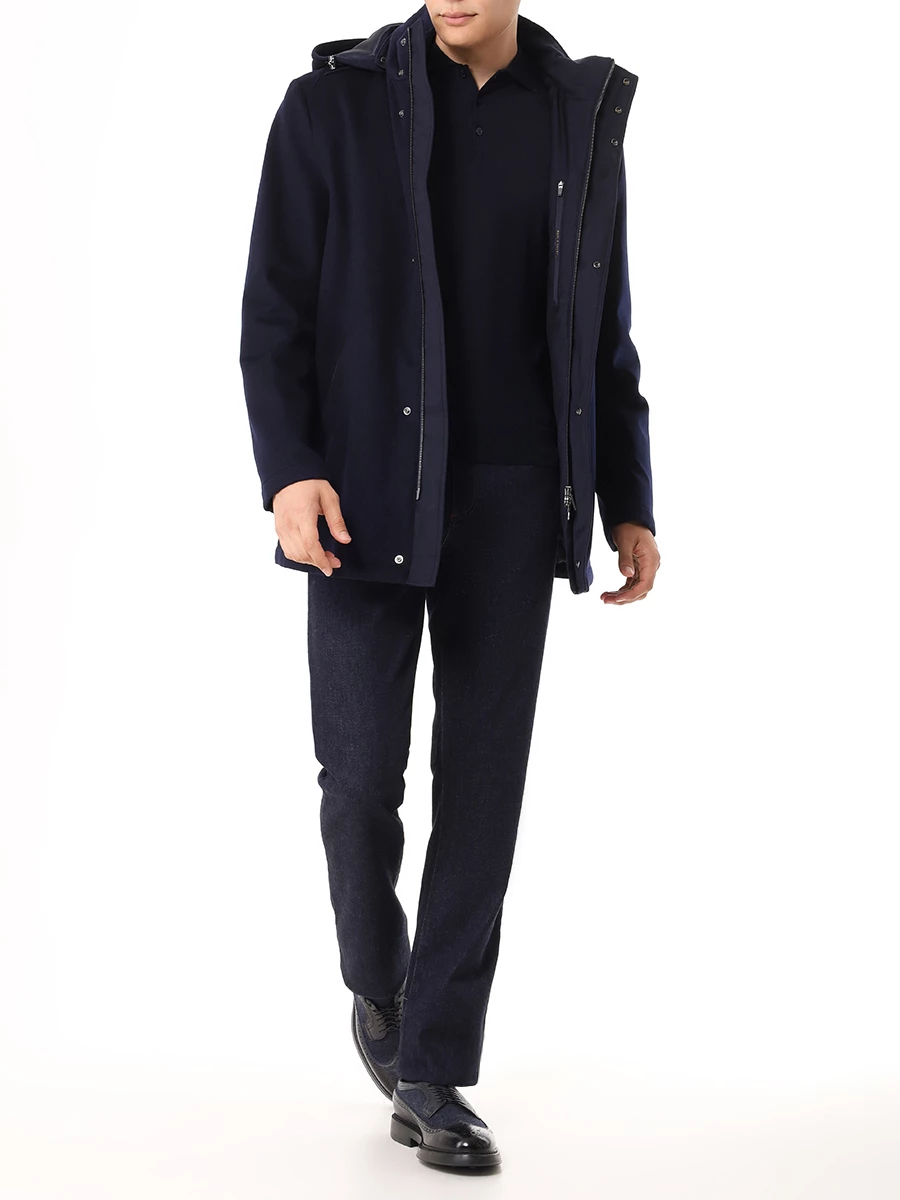 Полупальто кашемировое PAUL & SHARK 14312405/050 Синий  Фото 2