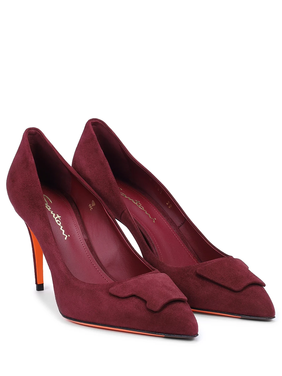 Туфли замшевые SANTONI WDID71207YI2TMGDB38 Бордовый  Фото 2