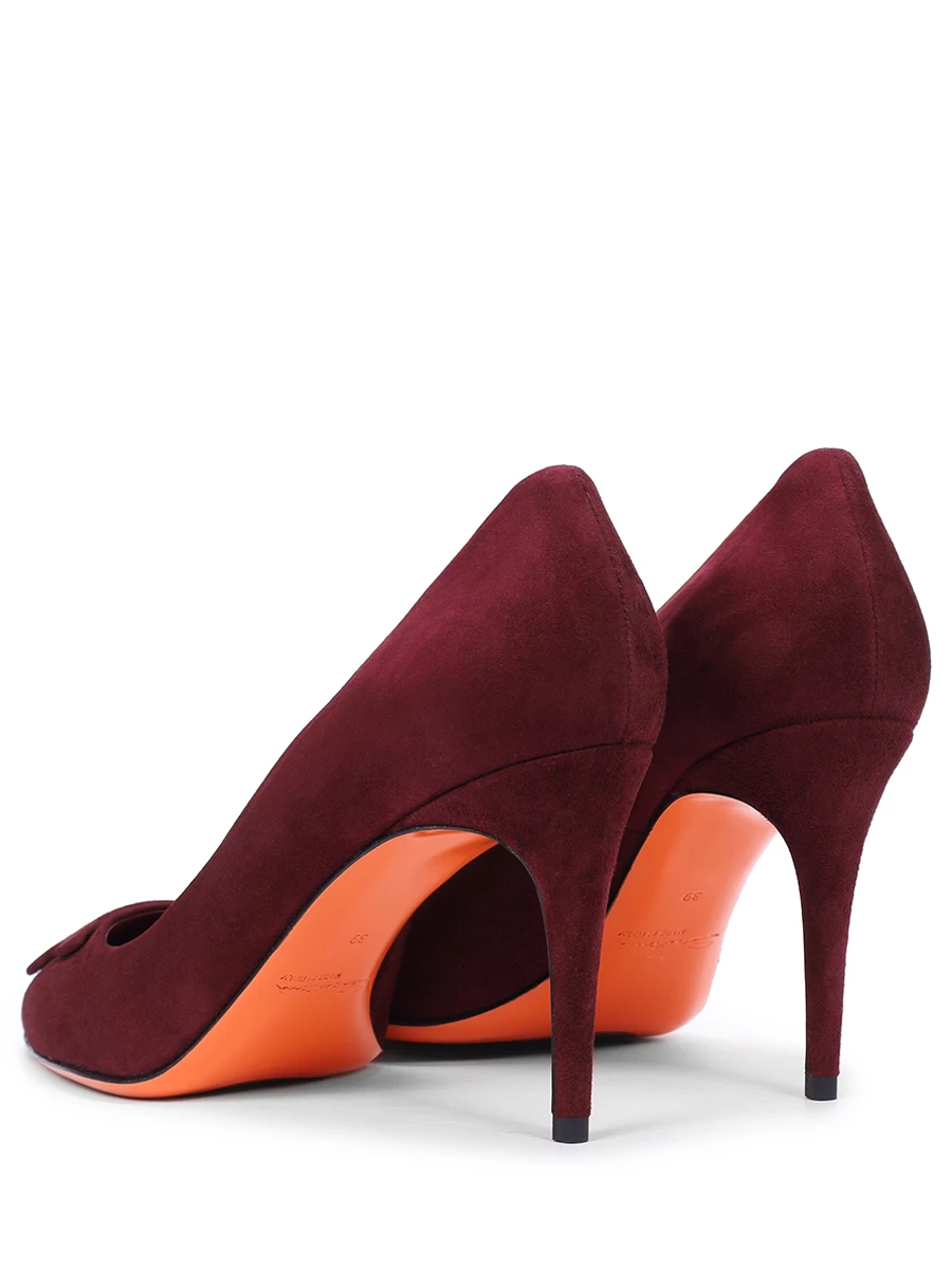 Туфли замшевые SANTONI WDID71207YI2TMGDB38 Бордовый  Фото 4