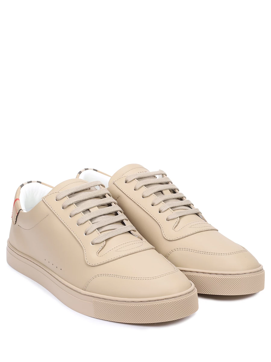 Кеды кожаные BURBERRY 8065532 A7026 Бежевый  Фото 2