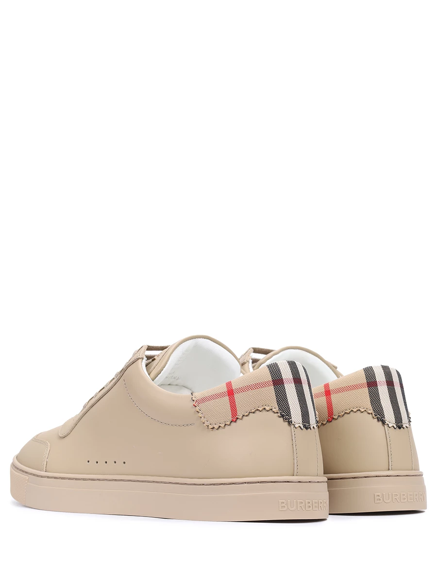 Кеды кожаные BURBERRY 8065532 A7026 Бежевый  Фото 4