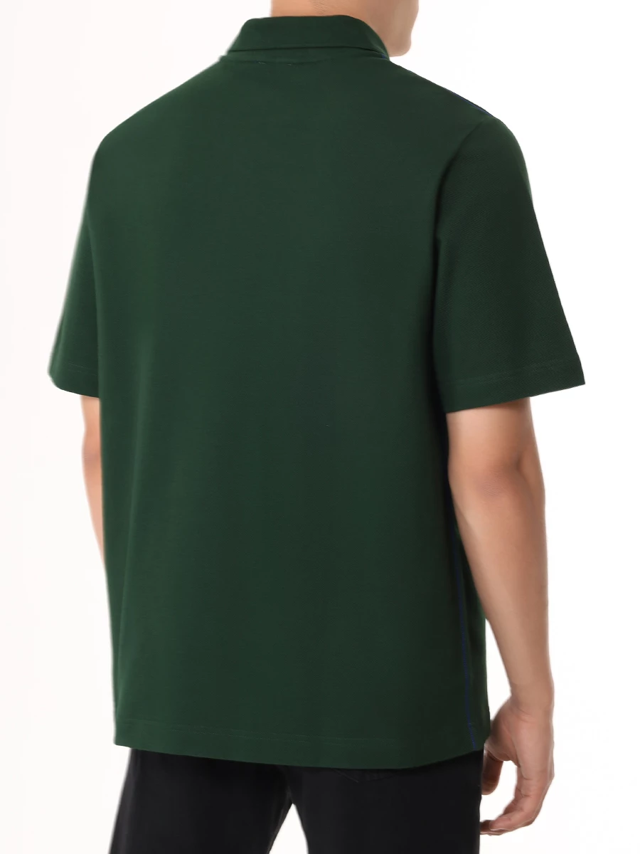 Поло хлопковое BURBERRY 8083601 B8636 Зеленый  Фото 3