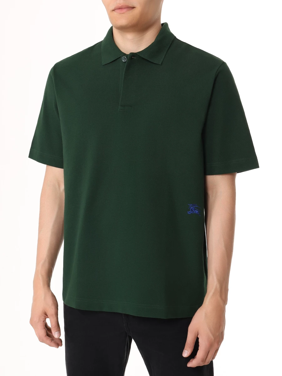 Поло хлопковое BURBERRY 8083601 B8636 Зеленый  Фото 4