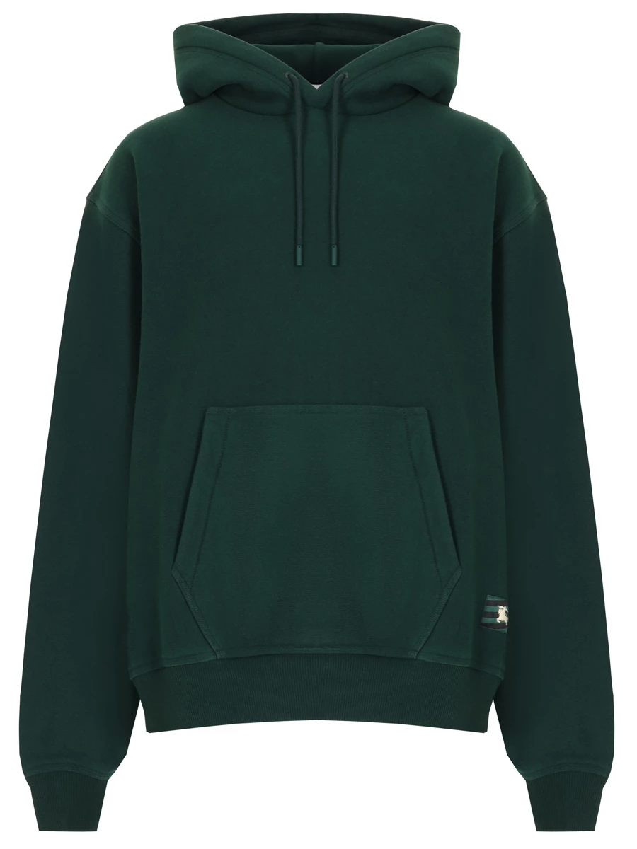 Худи хлопковое BURBERRY 8081220 B8636 Зеленый 