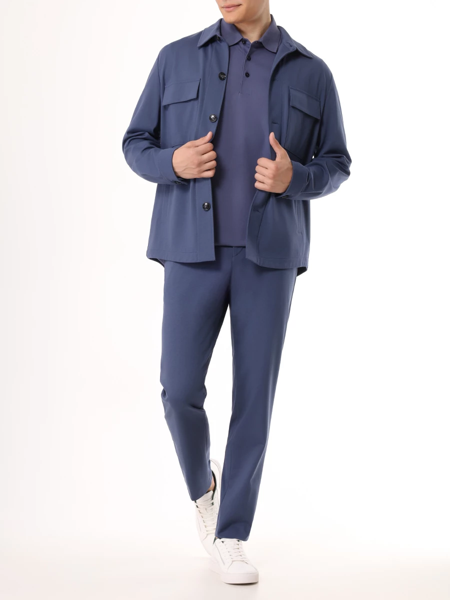 Поло хлопковое BOSS 50520297/412 Синий  Фото 2