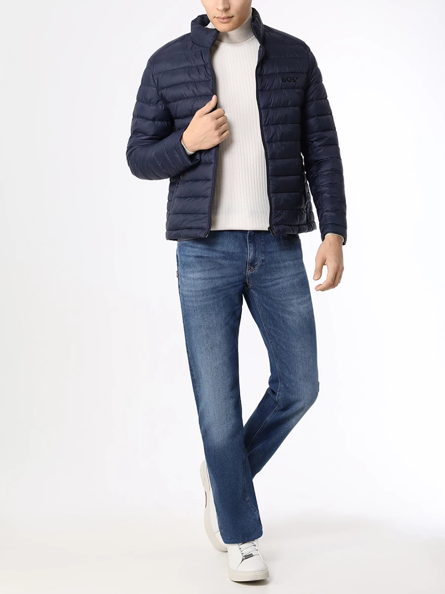 Джинсы Regular Fit хлопковые BOSS 50470538/417 Синий  Фото 2