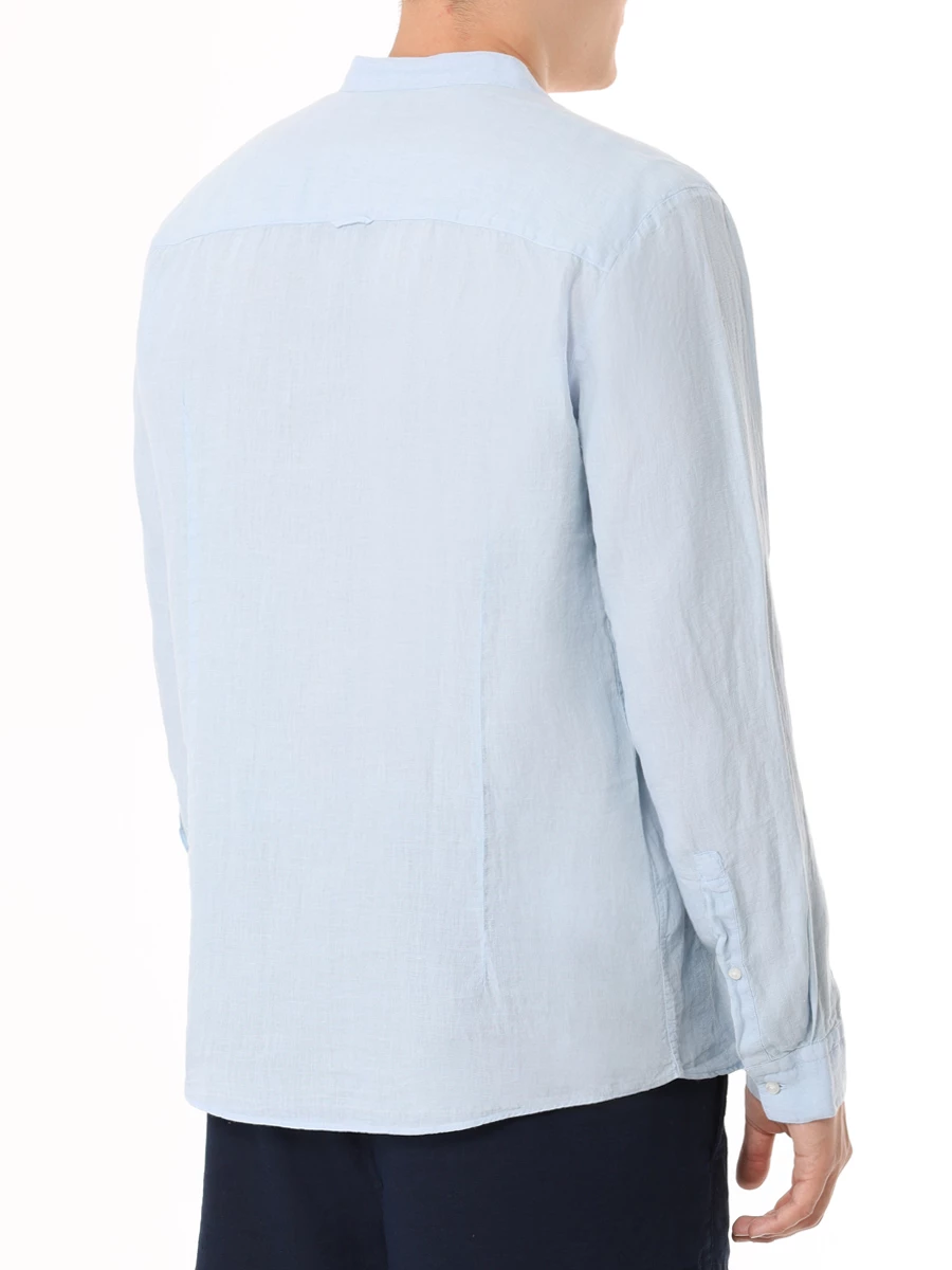 Рубашка Slim Fit льняная HUGO 50490740/455 Голубой  Фото 3