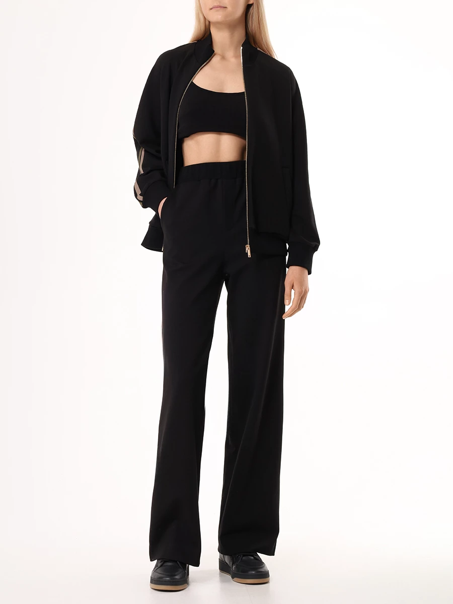 Брюки из вискозы LAROOM fw25-2445 С лампасами Черный  Фото 2