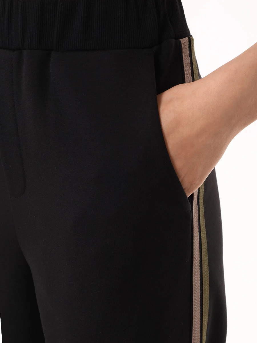 Брюки из вискозы LAROOM fw25-2445 С лампасами Черный  Фото 5
