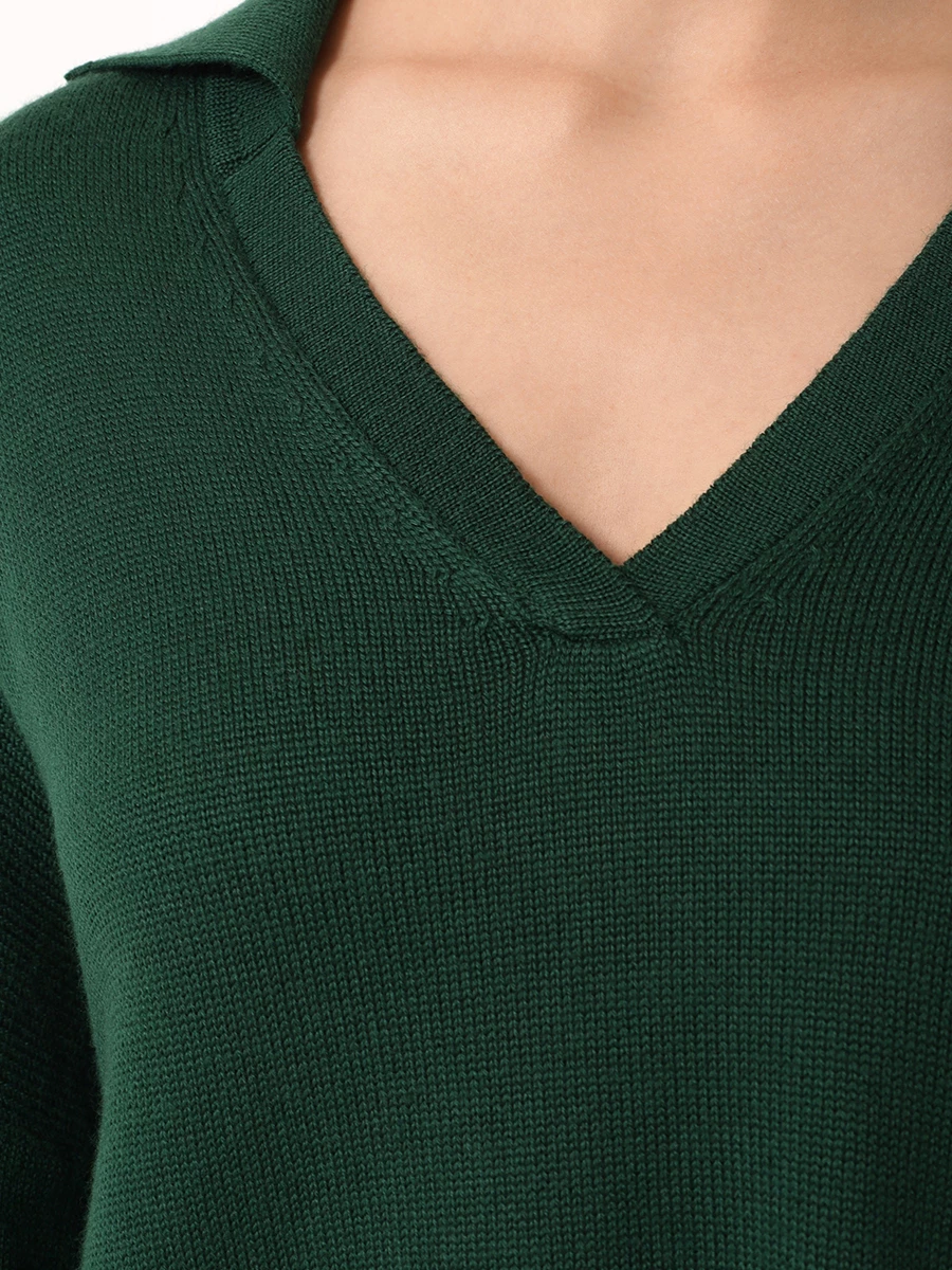 Пуловер шерстяной LAROOM fw24-2249-2 Темно- Зеленый  Фото 5