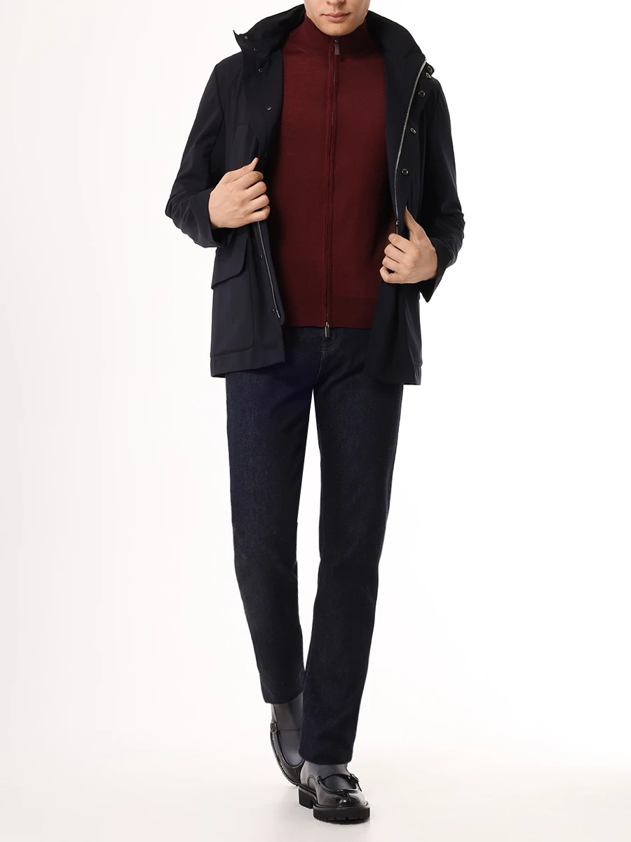 Кардиган шерстяной CANALI MK00077/905/C0022 Бордовый  Фото 2
