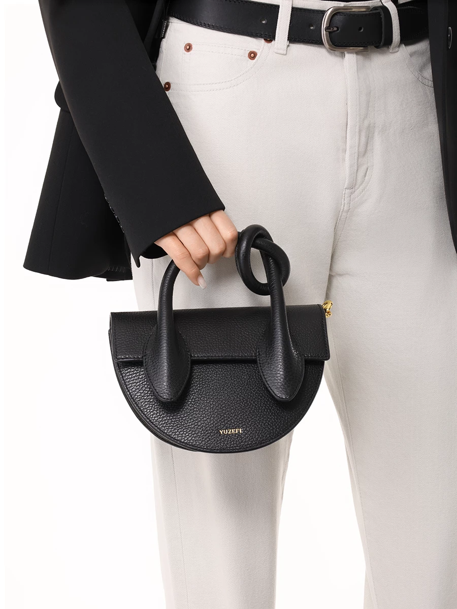 Сумка кожаная Pretzel YUZEFI YUZCO-HB-PRZ-L034 Черный  Фото 2