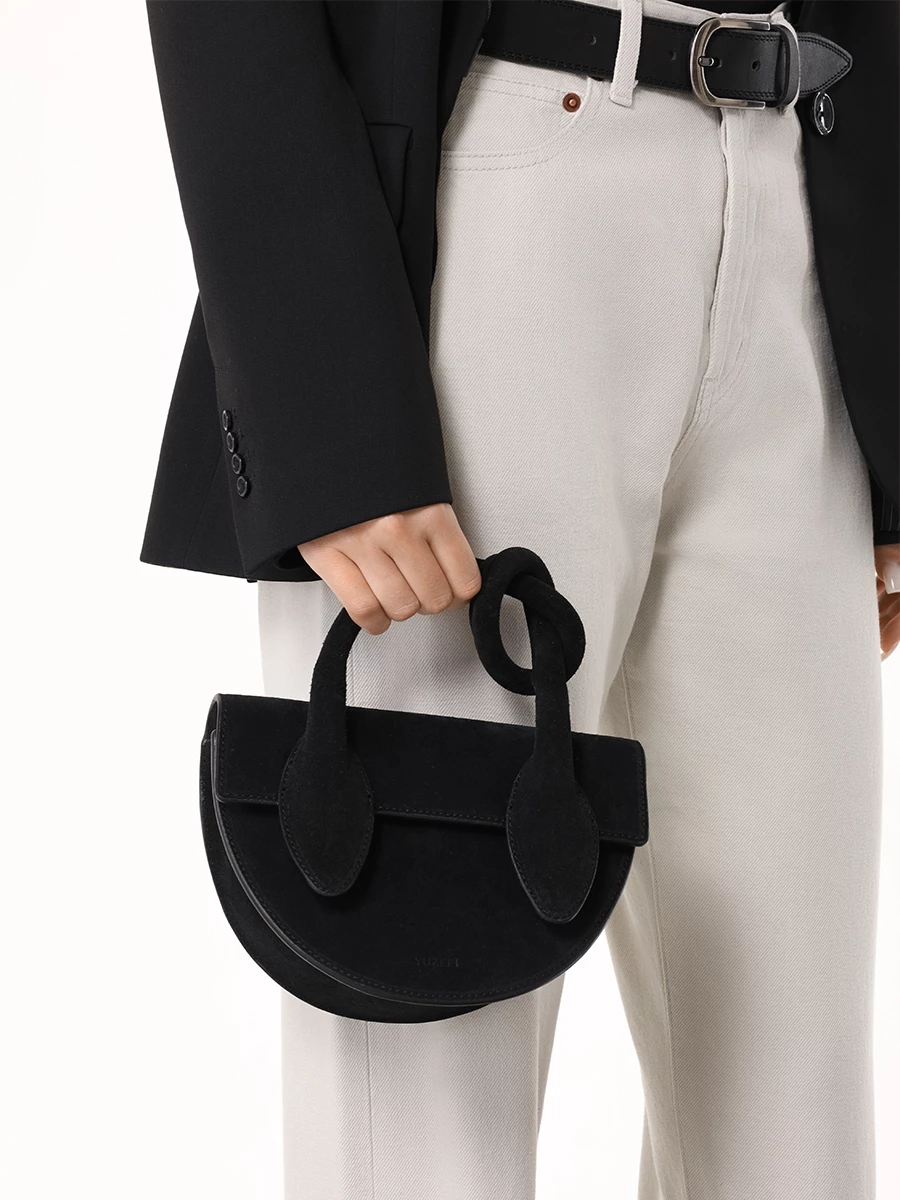 Сумка замшевая Pretzel YUZEFI YUZCO-HB-PRZ-S011 Черный  Фото 2