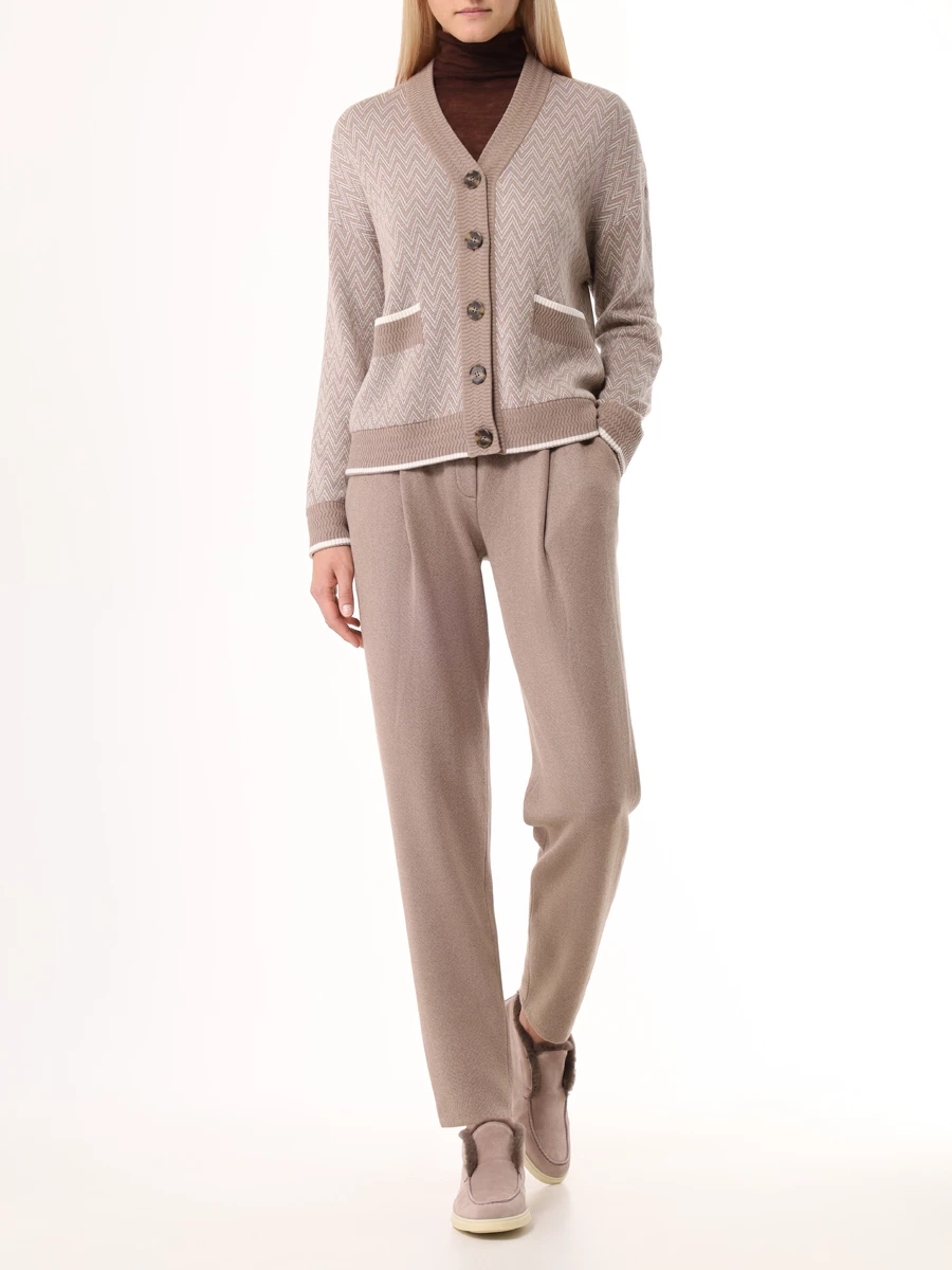 Брюки шелковые FREE AGE W25.PT122.6030.130 Коричневый  Фото 2