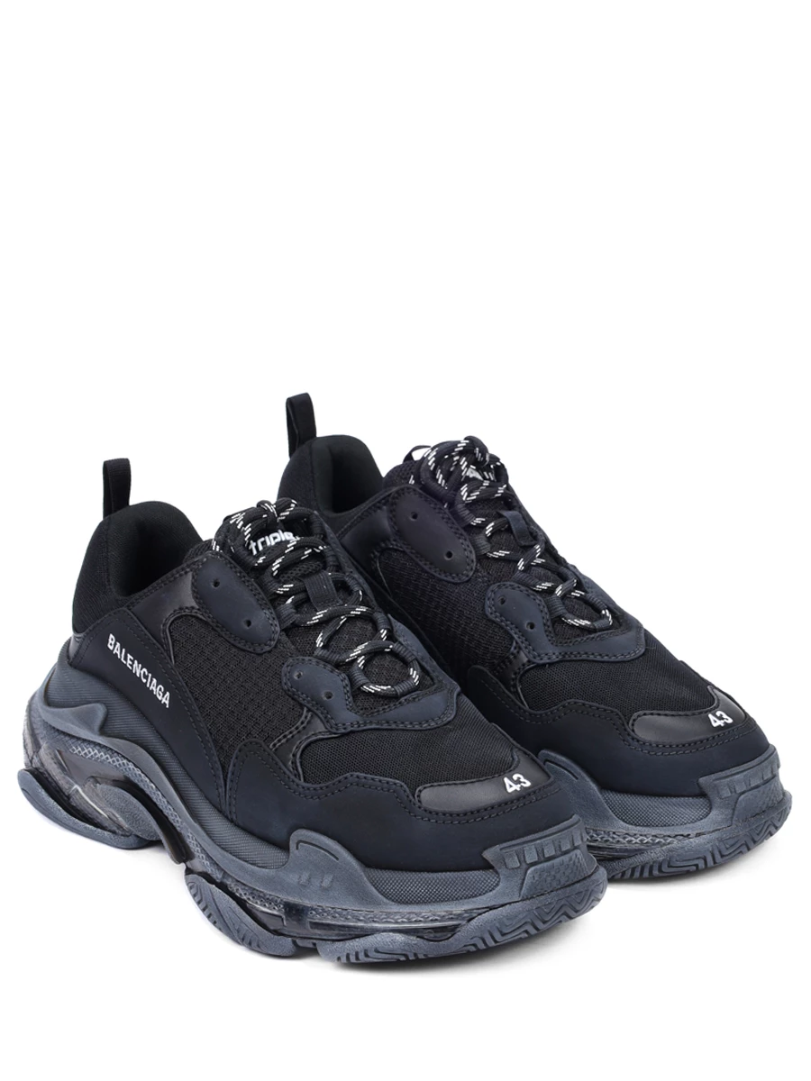 Кроссовки комбинированные Triple S BALENCIAGA 541624 W2FB1 1000 Черный  Фото 2