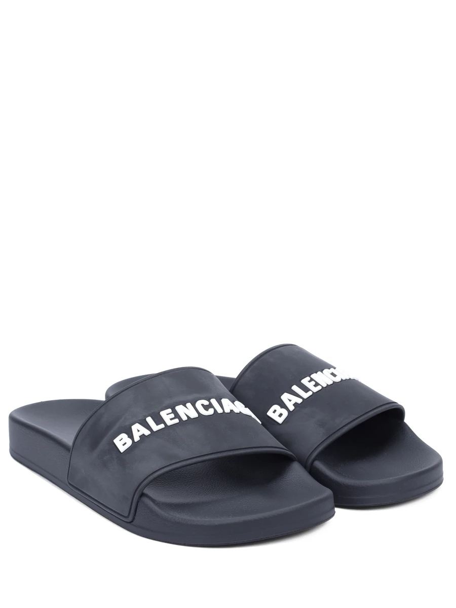 Шлепанцы резиновые BALENCIAGA 565547 W1S80 1006 Черный  Фото 2