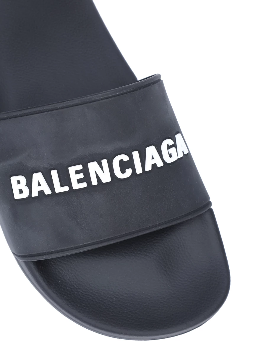 Шлепанцы резиновые BALENCIAGA 565547 W1S80 1006 Черный  Фото 5
