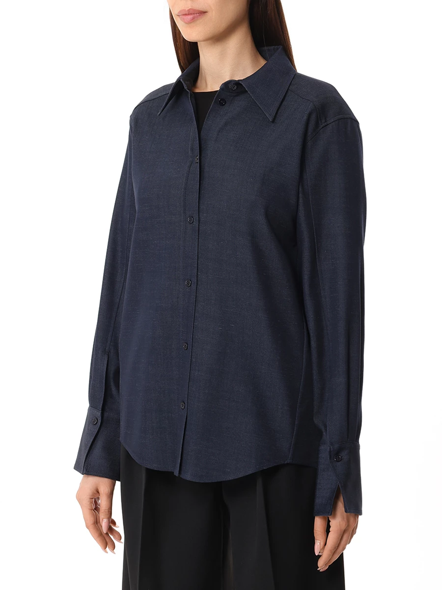 Рубашка из лиоцелла BOSS 50518443/497 Синий  Фото 4