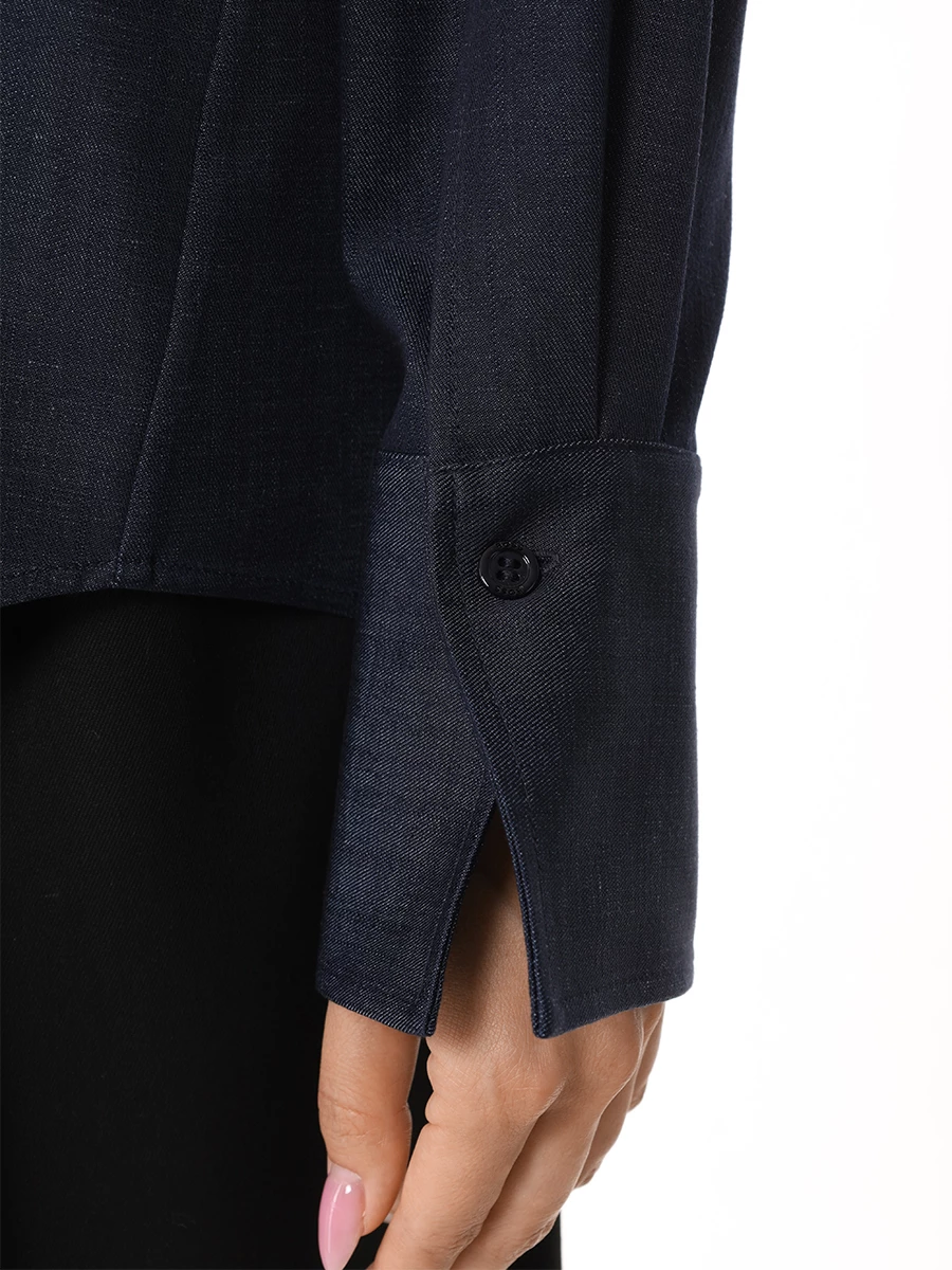 Рубашка из лиоцелла BOSS 50518443/497 Синий  Фото 5