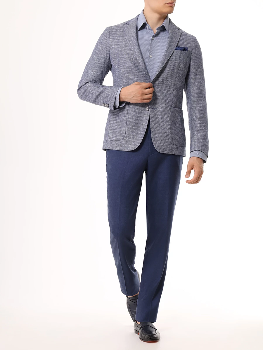 Пиджак Slim Fit шерстяной BOSS 50521956/412 Голубой  Фото 2