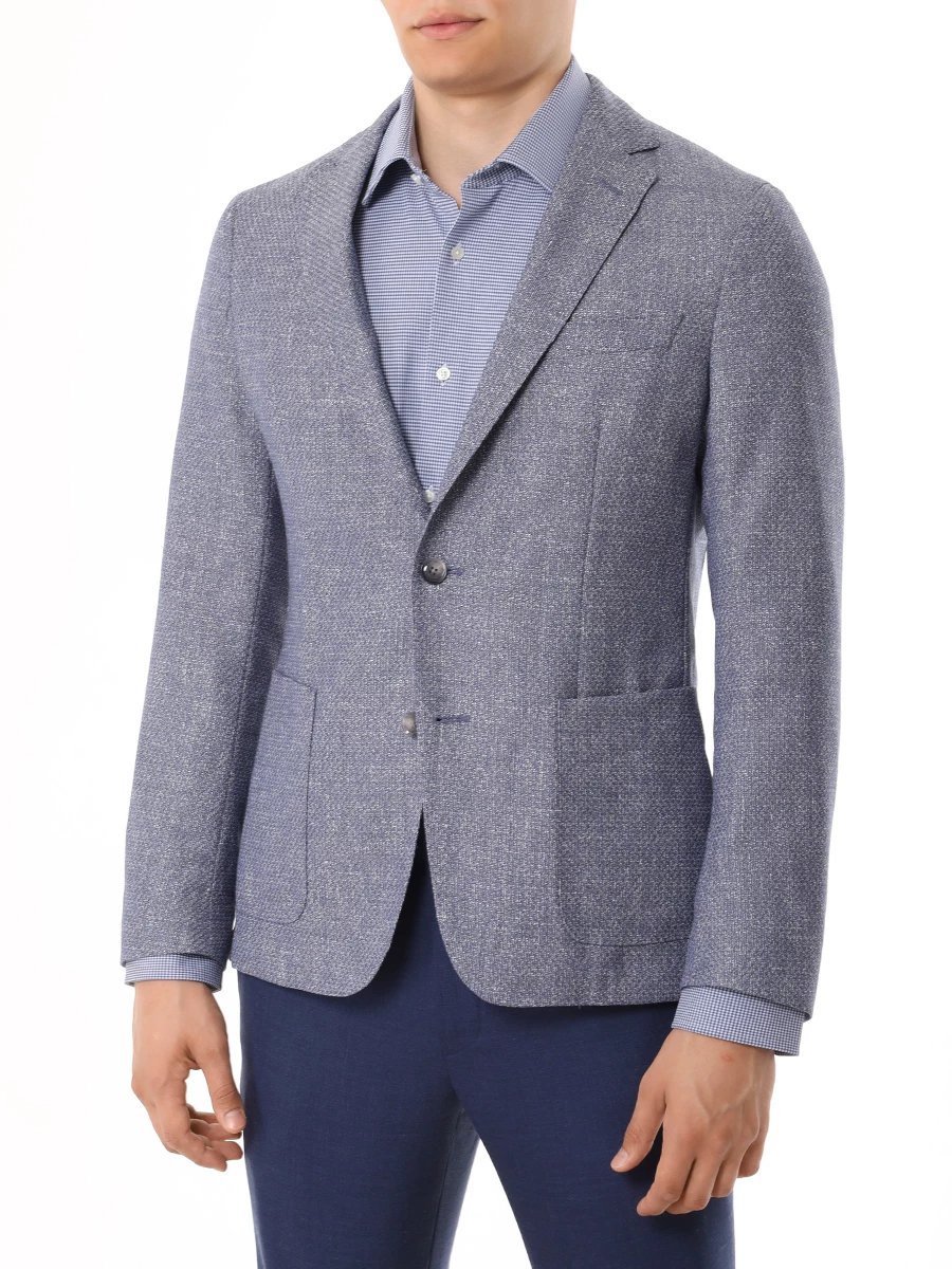 Пиджак Slim Fit шерстяной BOSS 50521956/412 Голубой  Фото 4