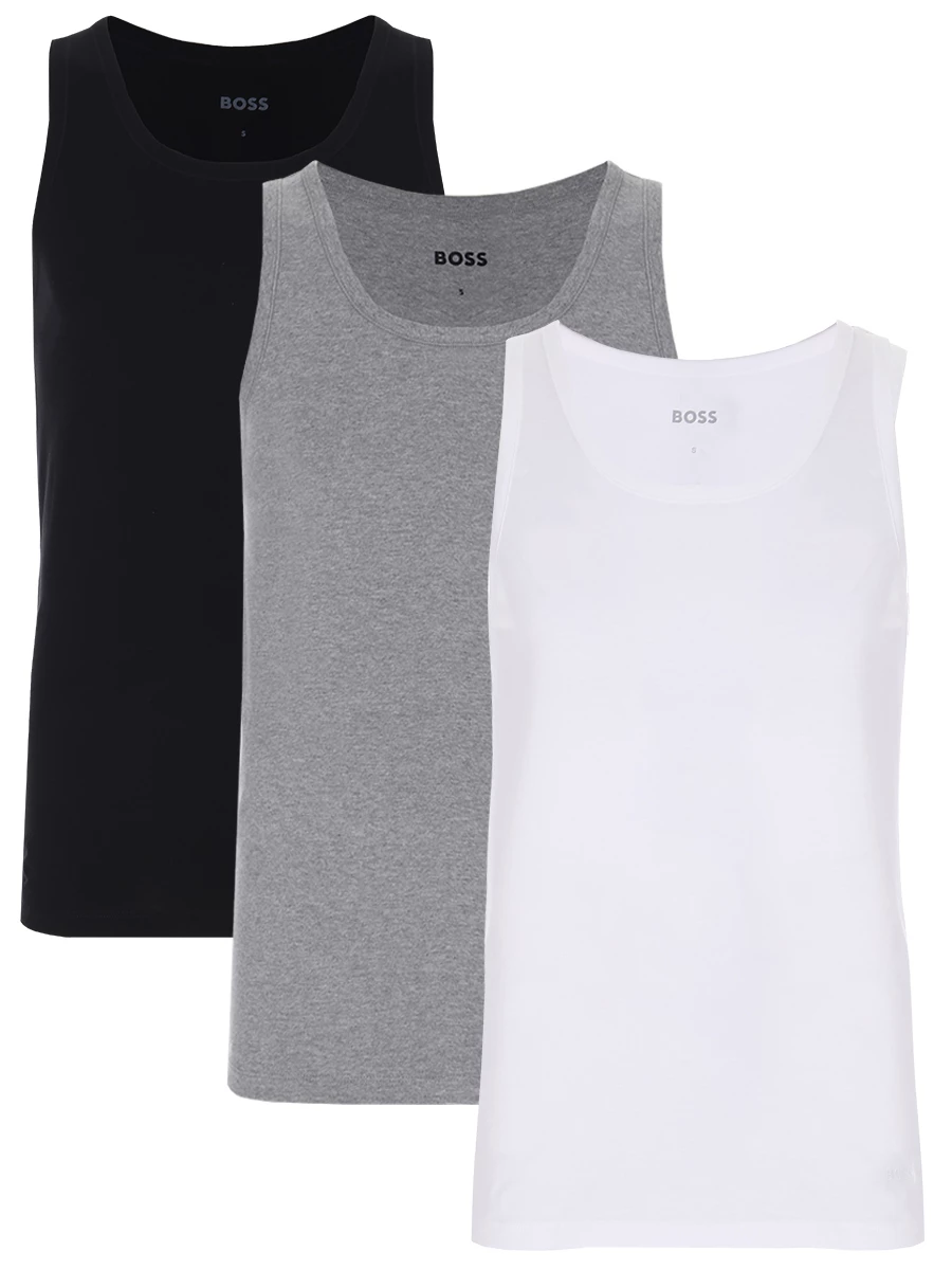 

Набор из трех хлопковых маек, Серый, 50475278/999