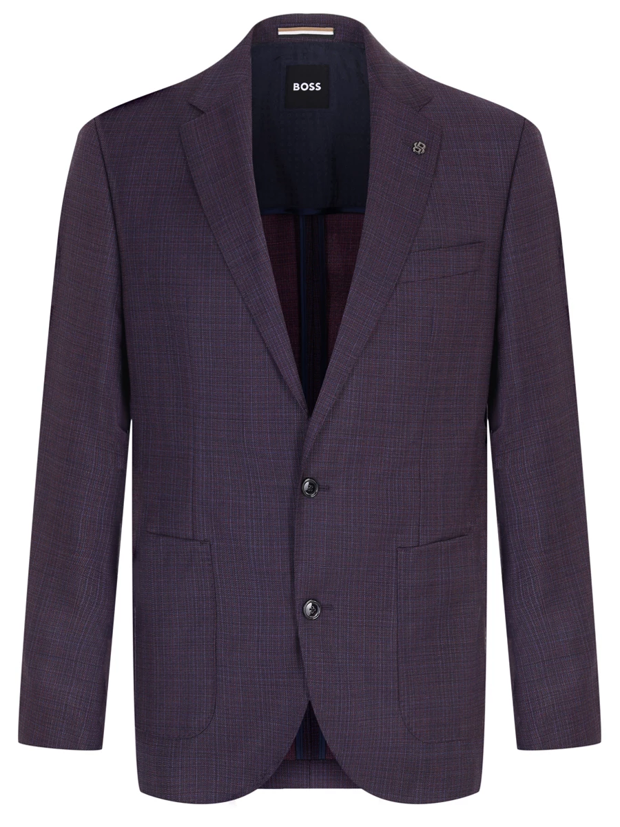 Пиджак Regular Fit шерстяной BOSS 50524383/601 Фиолетовый 