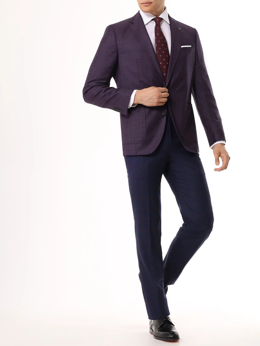 Пиджак Regular Fit шерстяной BOSS 50524383/601 Фиолетовый  Фото 2