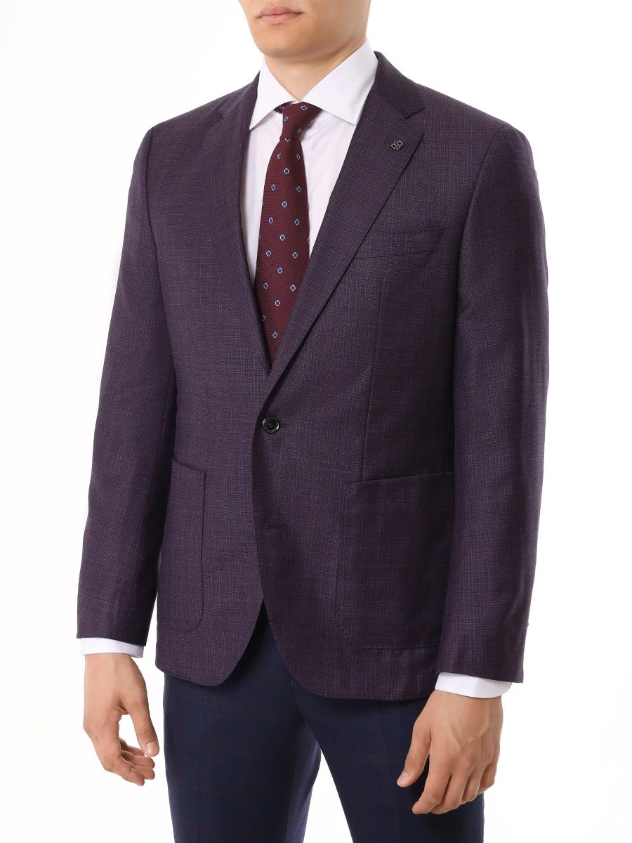 Пиджак Regular Fit шерстяной BOSS 50524383/601 Фиолетовый  Фото 4